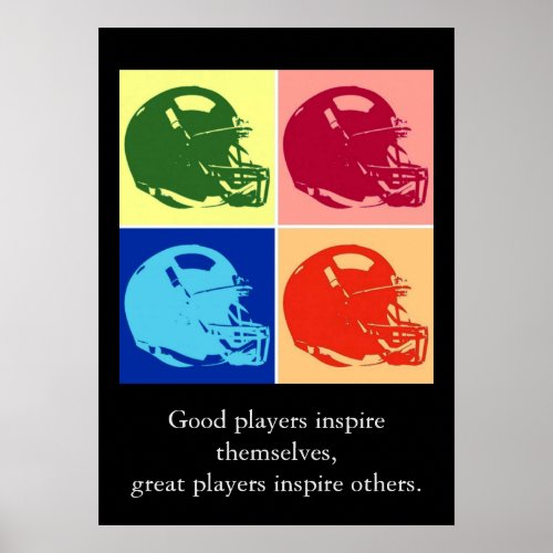 Pop Art Inspirational Football Quotes Poster