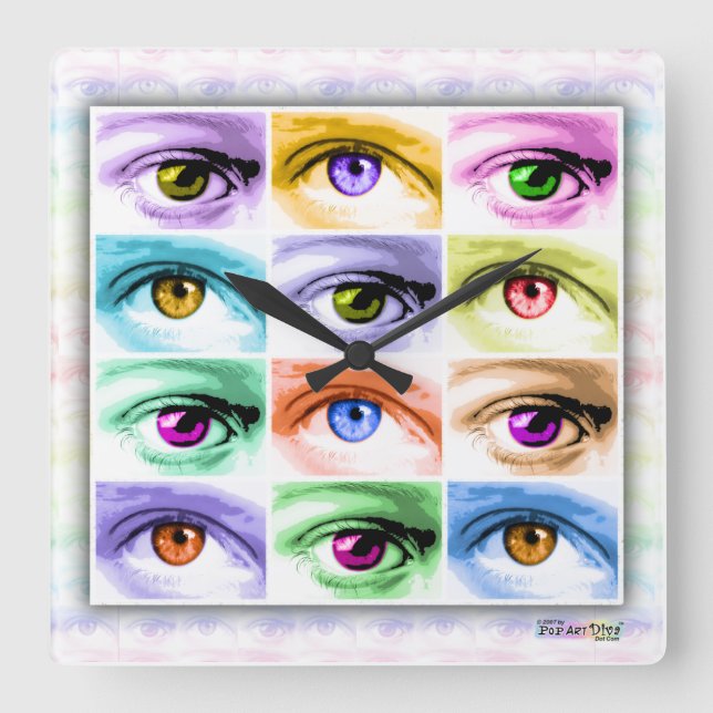 Pop Art Inspired EYES WALL CLOCK (Front)