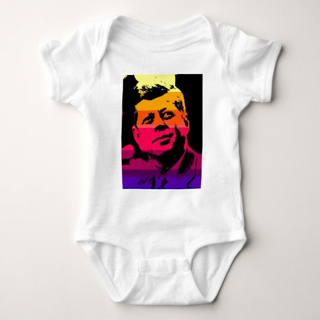 Pop Art Jack JFK John F. Kennedy Baby Bodysuit (Front)