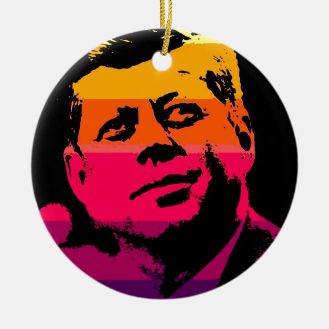 Pop Art Jack JFK John F. Kennedy Ceramic Ornament (Front)