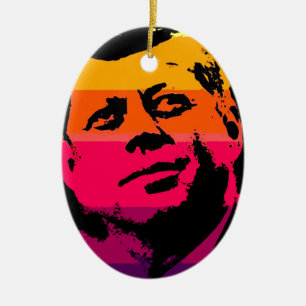 Pop Art Jack JFK John F. Kennedy Ceramic Ornament