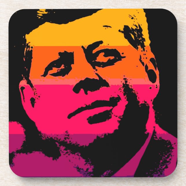 Pop Art Jack JFK John F. Kennedy Coaster (Front)