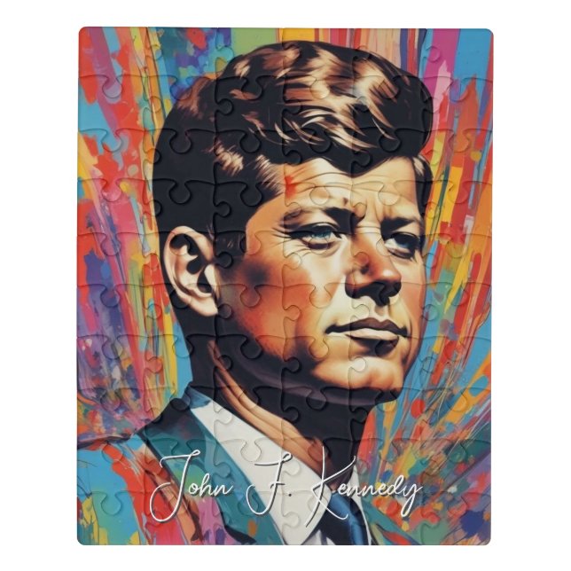 Pop Art Jack JFK John F. Kennedy Jigsaw Puzzle (Puzzle Vertical)