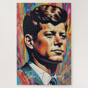 Pop Art Jack JFK John F. Kennedy Jigsaw Puzzle