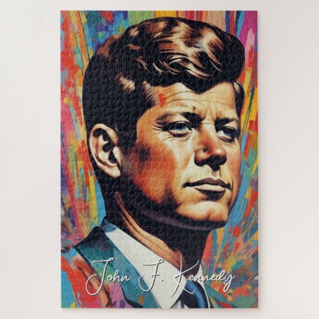 Pop Art Jack JFK John F. Kennedy Jigsaw Puzzle (Vertical)