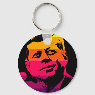 Pop Art Jack JFK John F. Kennedy Keychain