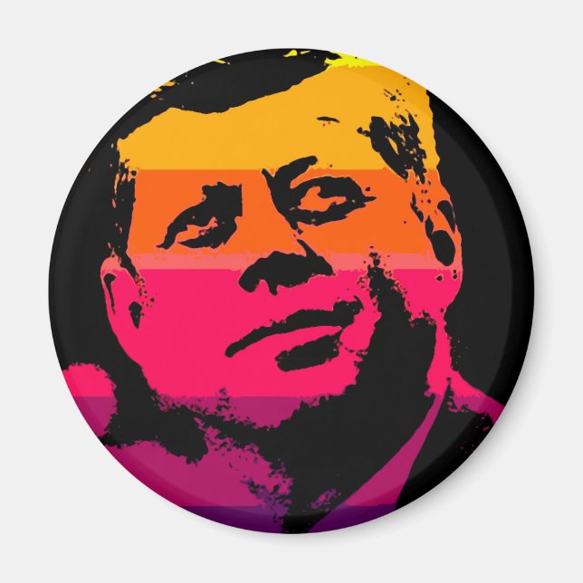 Pop Art Jack JFK John F. Kennedy Magnet (Front)