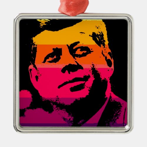 Pop Art Jack JFK John F Kennedy Metal Ornament