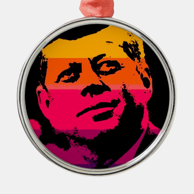 Pop Art Jack JFK John F. Kennedy Metal Ornament (Front)