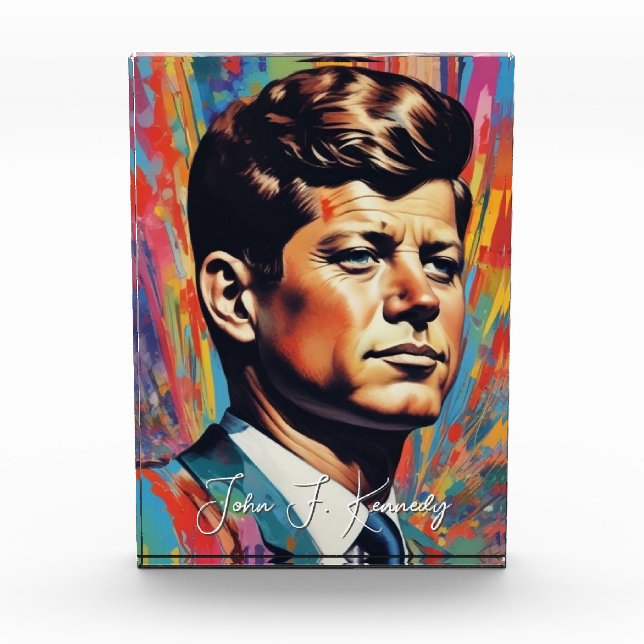 Pop Art Jack JFK John F. Kennedy Photo Block (Front)