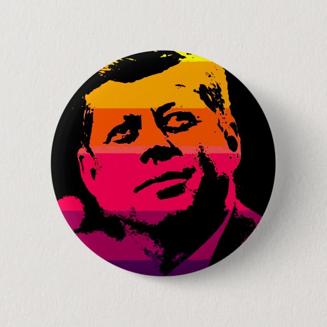 Pop Art Jack JFK John F. Kennedy Pinback Button (Front)