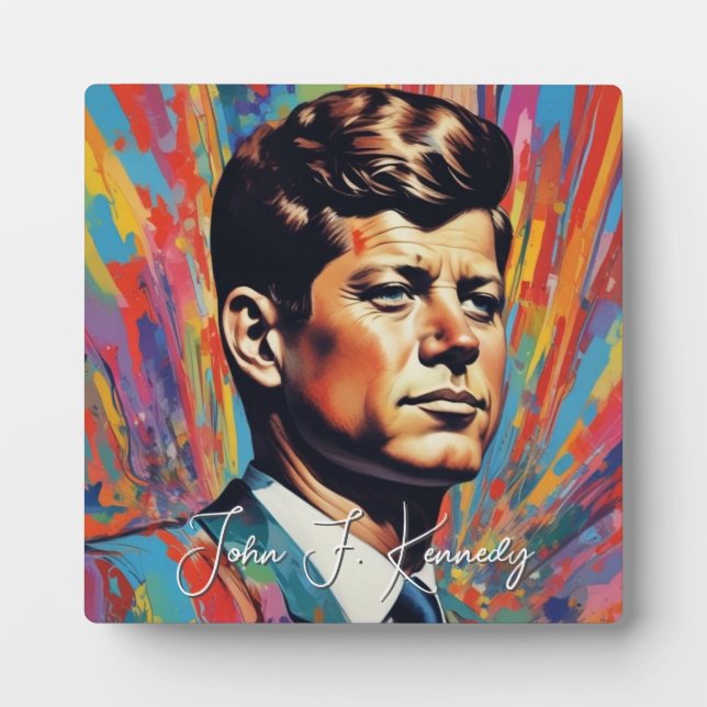 Pop Art Jack JFK John F. Kennedy Plaque (Front)