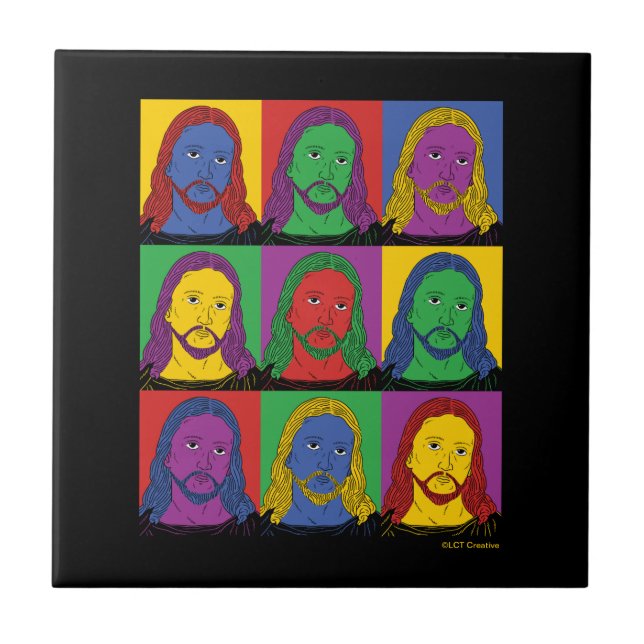 Pop Art Jesus Ceramic Tile (Front)