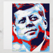 Pop Art JFK John F. Kennedy Red Blue (Front/Back)