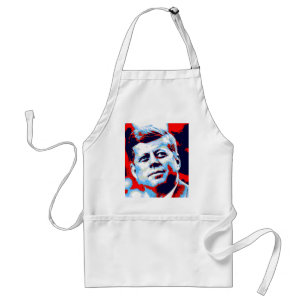 Pop Art JFK John F. Kennedy Red Blue Adult Apron