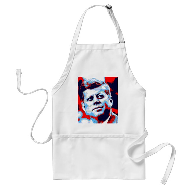 Pop Art JFK John F. Kennedy Red Blue Adult Apron (Front)