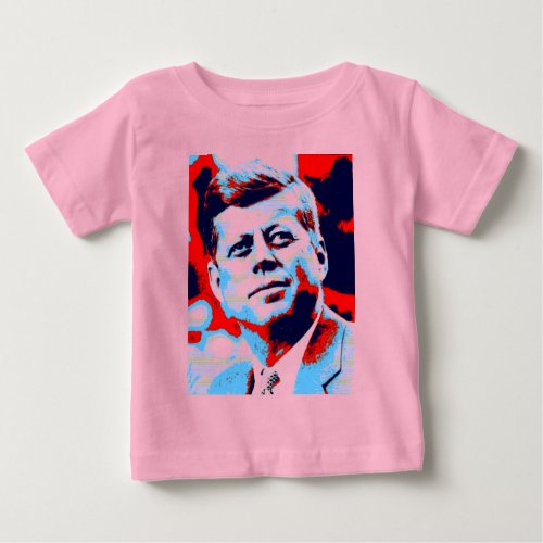 Pop Art JFK John F Kennedy Red Blue Baby T_Shirt