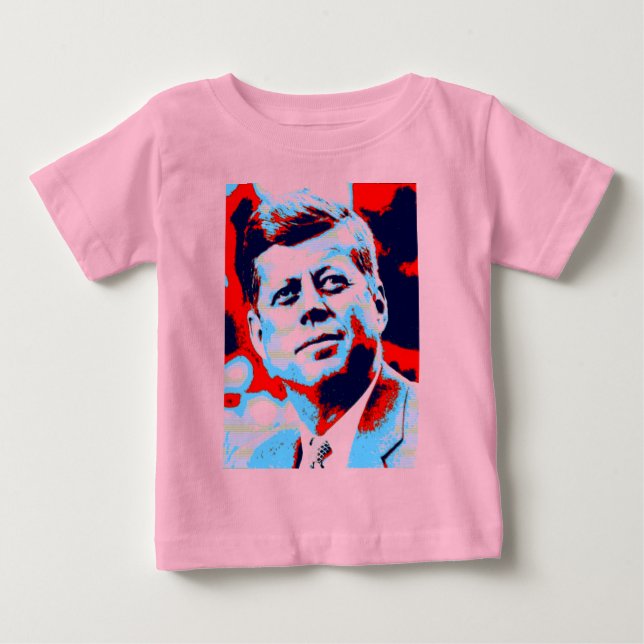 Pop Art JFK John F. Kennedy Red Blue Baby T-Shirt (Front)