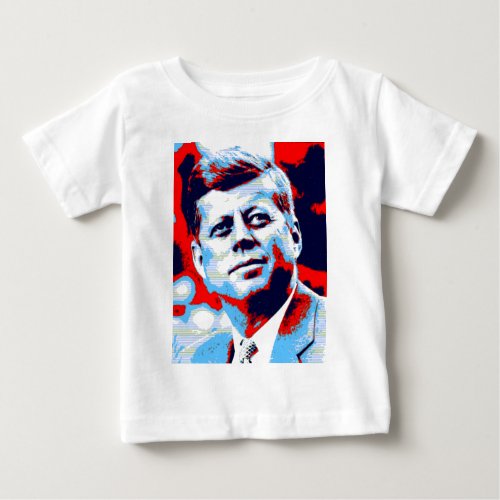 Pop Art JFK John F Kennedy Red Blue Baby T_Shirt