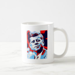 Pop Art JFK John F. Kennedy Red Blue Coffee Mug