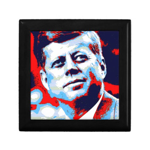 Pop Art JFK John F Kennedy Red Blue Gift Box