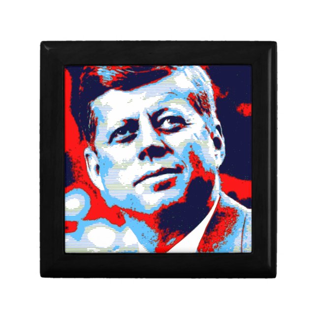 Pop Art JFK John F. Kennedy Red Blue Gift Box (Front)