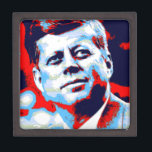Pop Art JFK John F. Kennedy Red Blue Jewelry Box<br><div class="desc">Red,  Blue & White Former American President John F. Kennedy Pop Art Digital Image - American History and Politics Artworks</div>