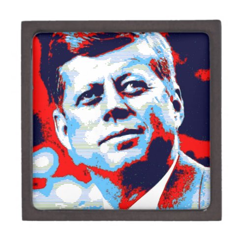 Pop Art JFK John F Kennedy Red Blue Jewelry Box