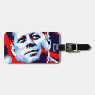 Pop Art JFK John F. Kennedy Red Blue Luggage Tag