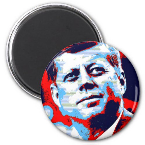 Pop Art JFK John F Kennedy Red Blue Magnet