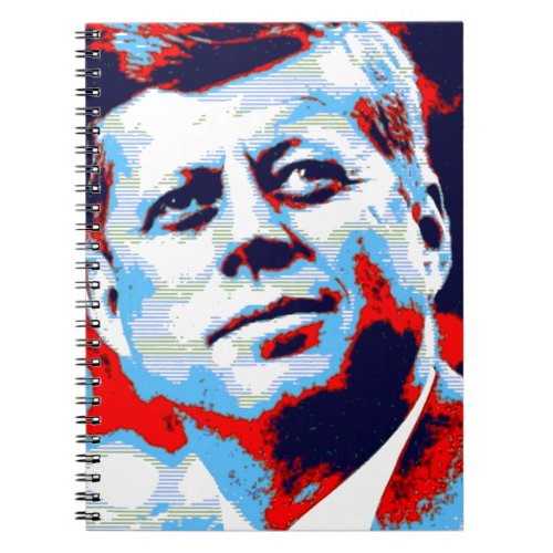 Pop Art JFK John F Kennedy Red Blue Notebook