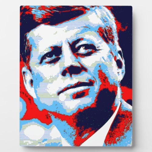 Pop Art JFK John F Kennedy Red Blue Plaque