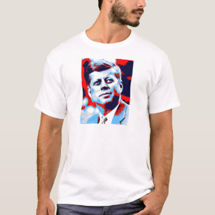Pop Art JFK John F. Kennedy Red Blue T-Shirt