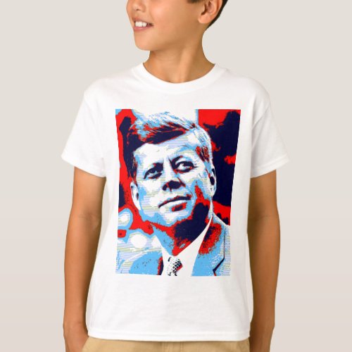 Pop Art JFK John F Kennedy Red Blue T_Shirt