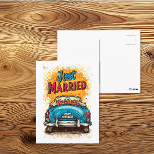 Pop Art Just Married Postcard