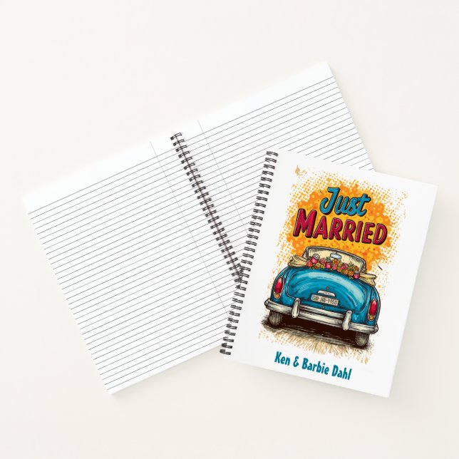 Pop Art "Just Married" Spiral Notebook (Inside)