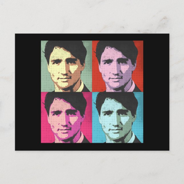 Pop Art Justin Trudeau - Full Size -.png Postcard (Front)