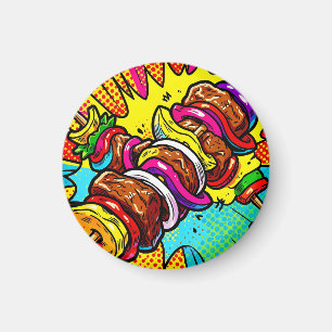 Pop Art Kebab Explosion Magnet