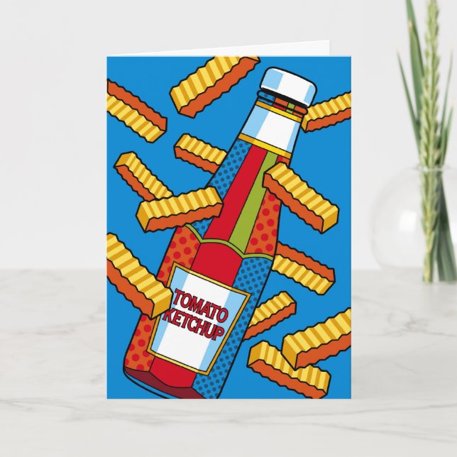 Pop Art Ketchup Thinking of You Card (Front)