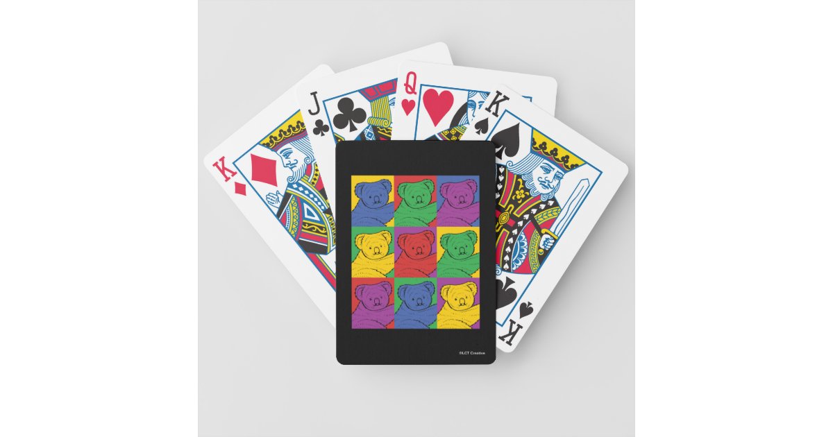 Pop Art Koala Bicycle Playing Cards | Zazzle.com