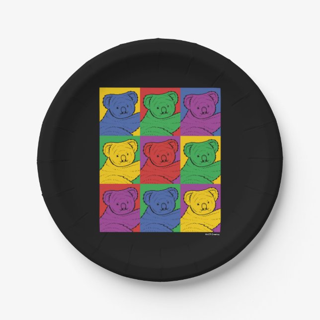 Pop Art Koala Paper Plates (Front)
