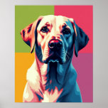 Pop Art Labrador Candy Crush Grid Poster