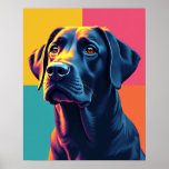 Pop Art Labrador Fruit Salad Grid Poster