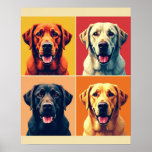 Pop Art Labrador Retriever – Classic Warhol Grid Poster