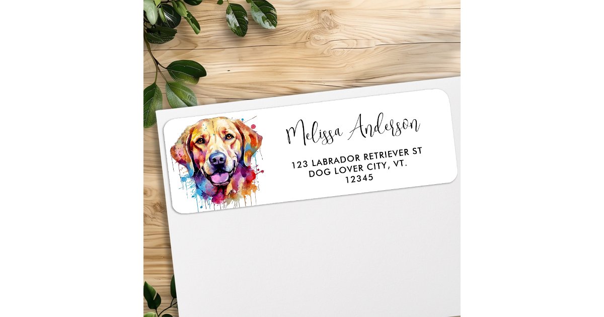 Pop Art Labrador Retriever Dog Return Address Label | Zazzle