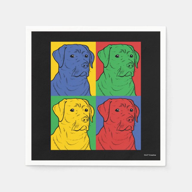 Pop Art Labrador Retriever Napkins (Front)