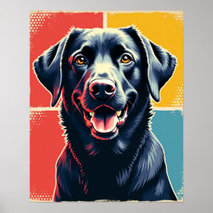 Pop Art Labrador Retriever Portrait : Warhol Style Poster