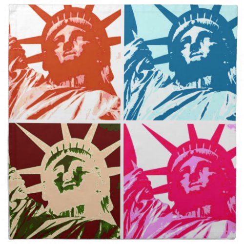 Pop Art Lady Liberty Cloth Napkin