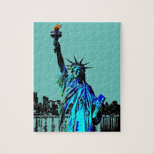 Pop Art Lady Liberty Jigsaw Puzzle