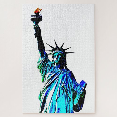 Pop Art Lady Liberty Jigsaw Puzzle